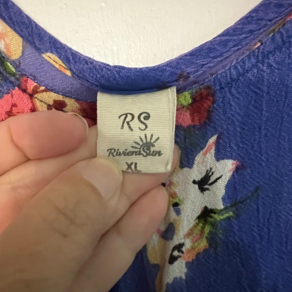 Riviera sun dress, XL blue floral - Picture 3 of 4